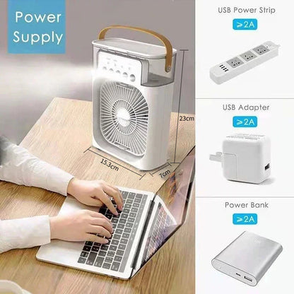 Freshora™ Mini Air Cooler 3-en-1 Portable avec LED